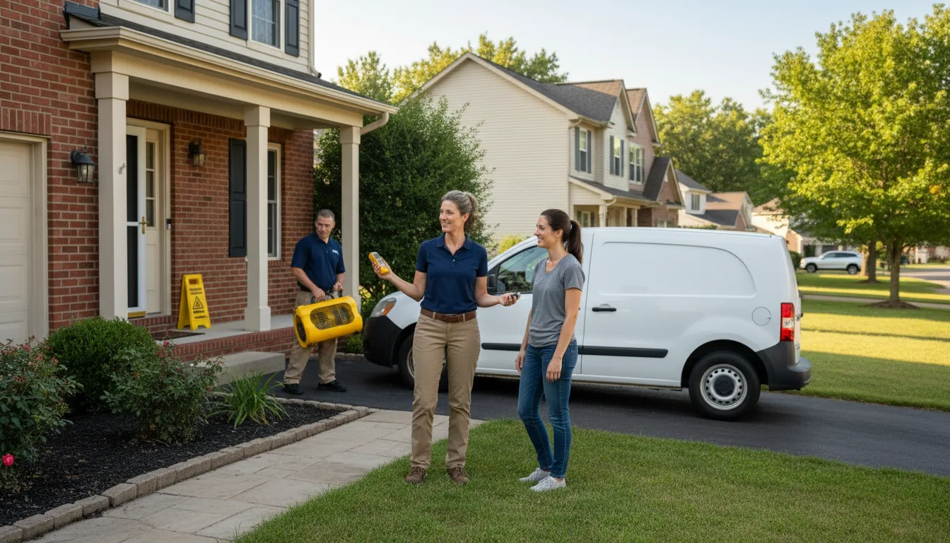 Residential water damage restoration in Livingston, IL